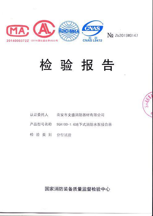 SQA100-1.6地下式消防水泵接合器